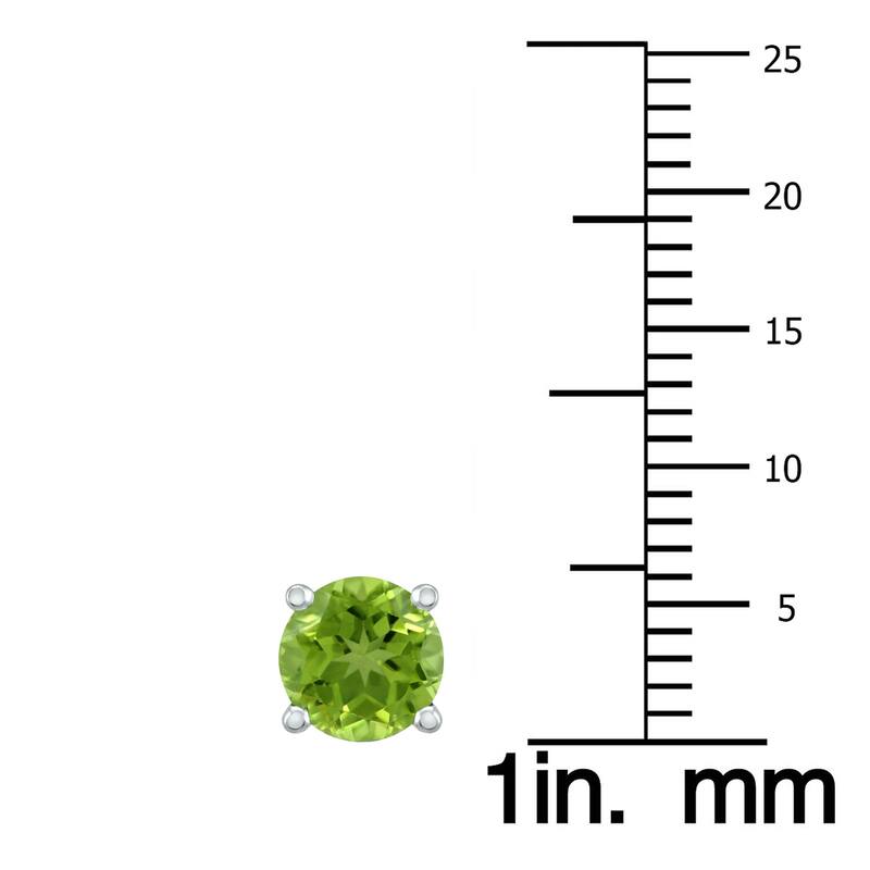 Marquee 14K White Gold 7MM Round Peridot Earrings