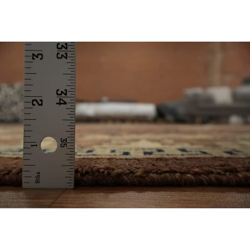 Hand Knotted Oriental 100% Wool Carpet Transitional Floral Brown Khotan Area Rug - 8' 11'' X 5' 6''