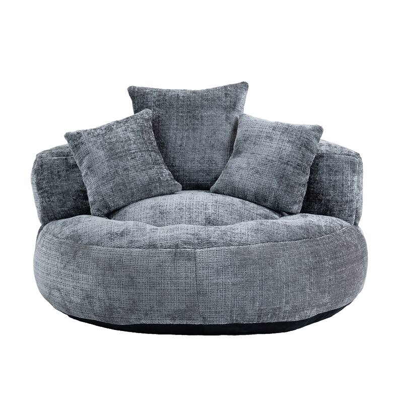 Chenille Lazy Sofa with Pillows