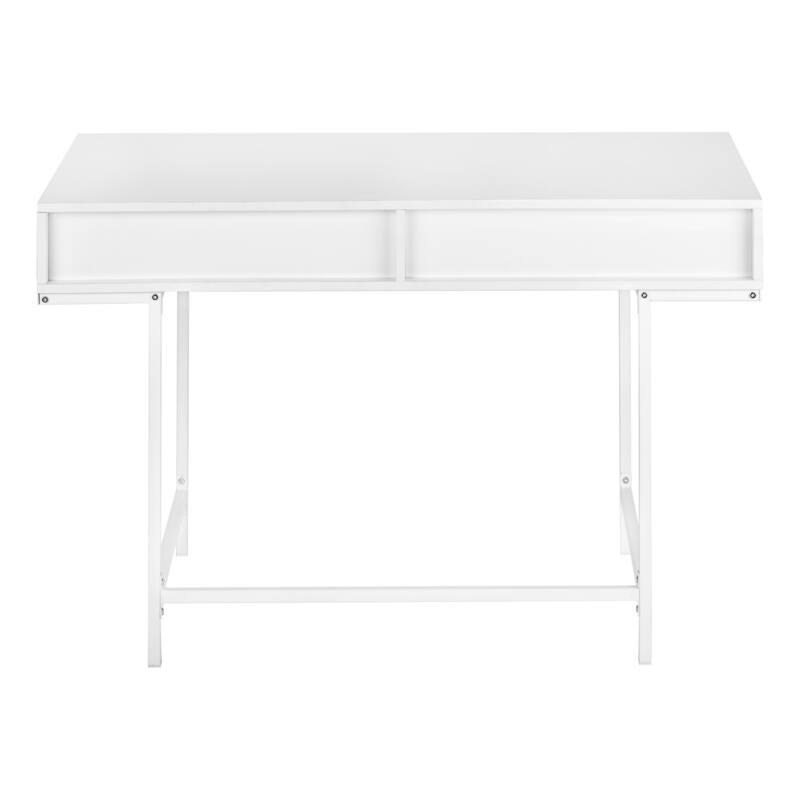 Contemporary 48" Computer Desk with 2 Storage Drawers, Metal Base, and Spacious Work Surface for Home Office