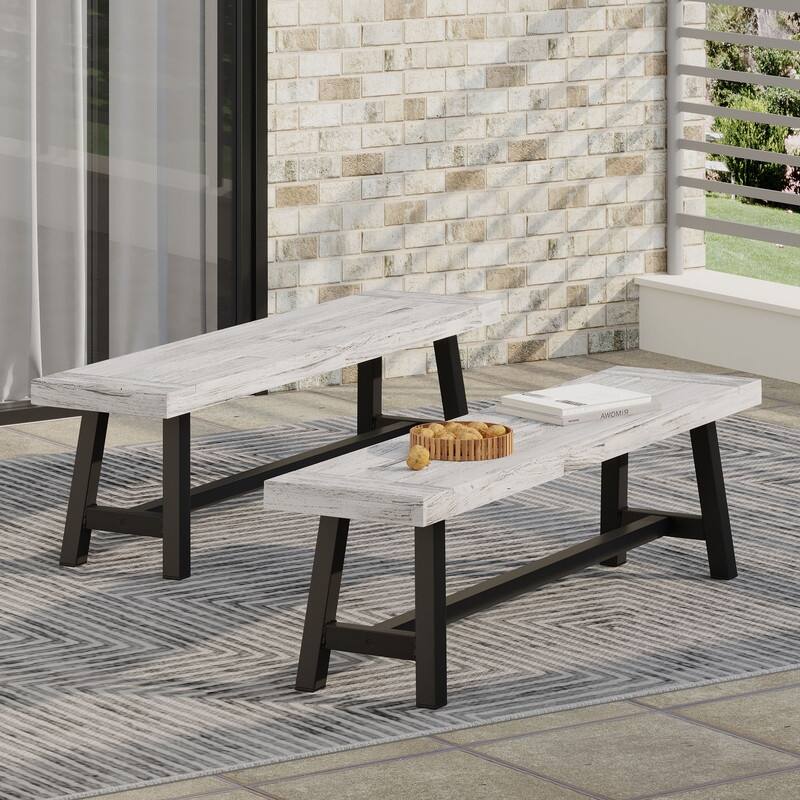 2-Piece Outdoor Bench Set