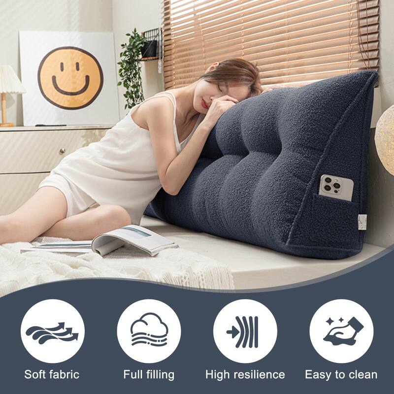 Triangular Bed Rest Wedge Headboard Pillow Back Support Reading Pillow