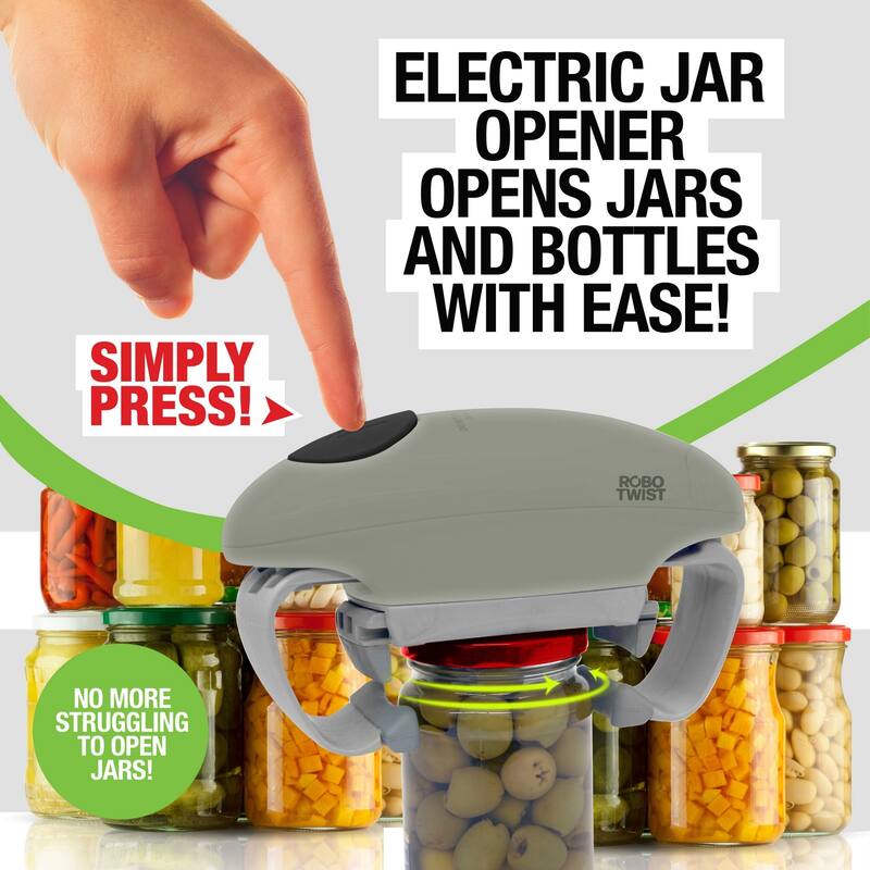 Robo Twist Electric Jar Opener Automatic Hands-Free Kitchen Gadget