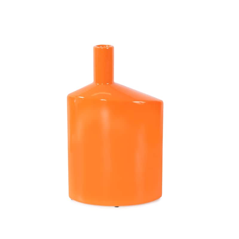 Allan Andrews Contemporary Glossy Orange Ceramic Vase