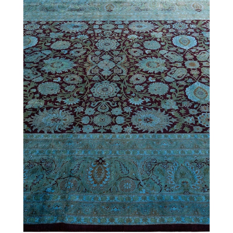 Overdyed, One-of-a-Kind Hand-Knotted Area Rug - Blue - 6' 2" x 8' 10"
