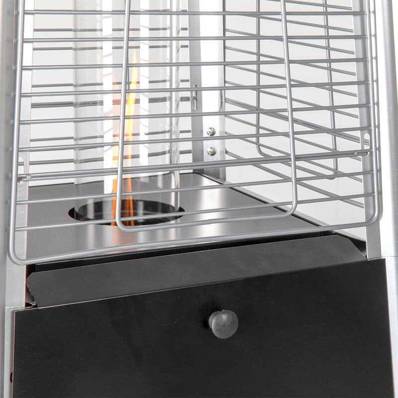 Outdoor 48,000 BTU Pyramid Propane Gas Patio Heater with Wheels