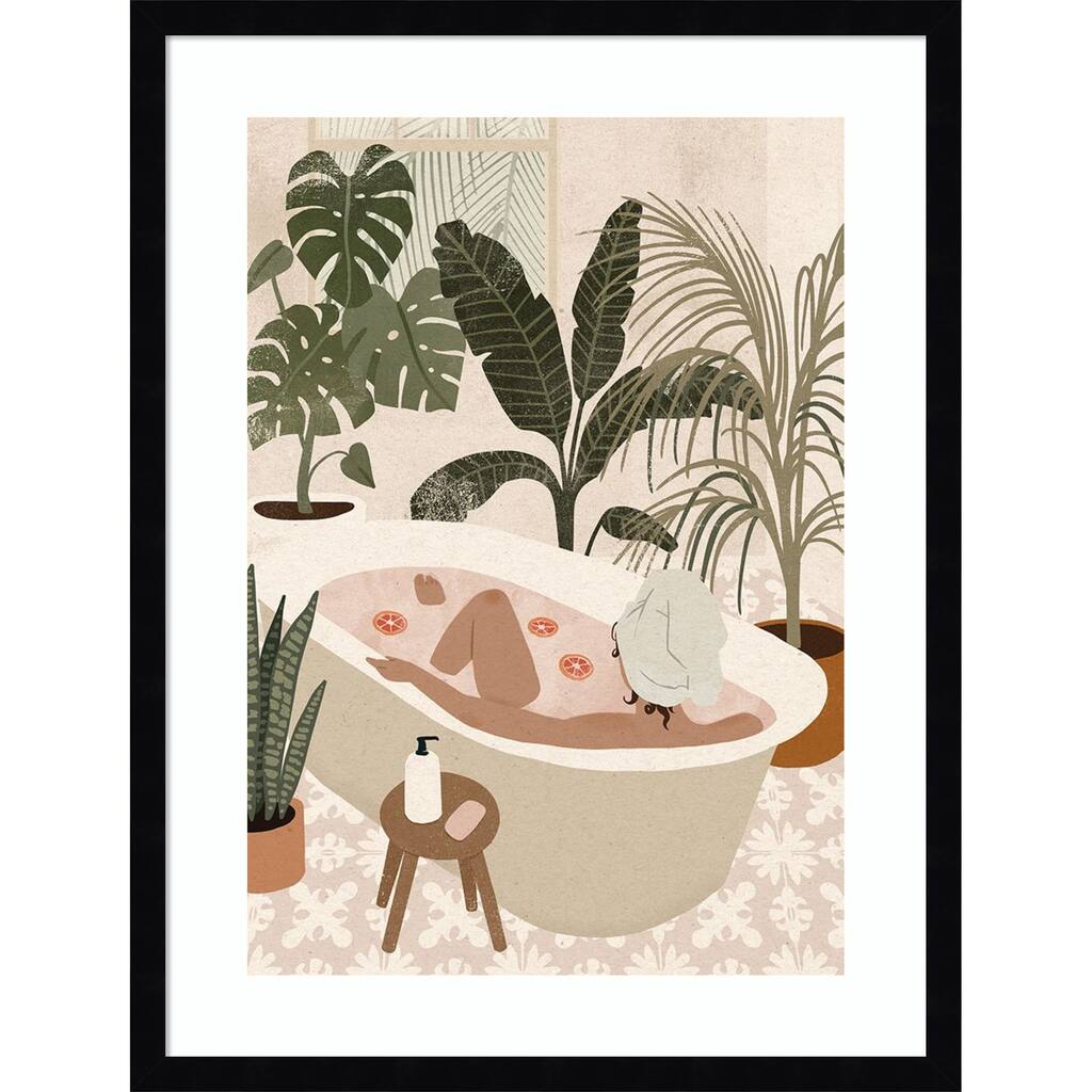 Home Spa Day by Victoria Barnes Wood Framed Wall Art Print