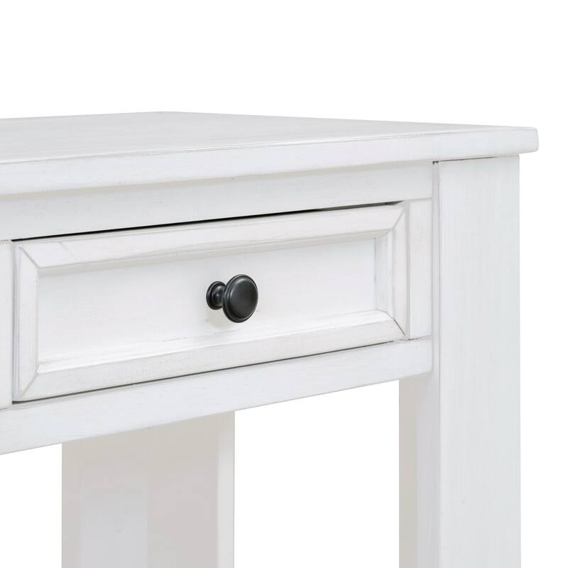 Rustic Wood Console Table Entry Hallway Table, 63" Rectangular Sofa Side Table with 4 Storage Drawers and Bottom Shelf