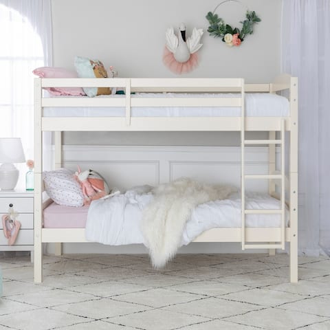 Middlebrook Solid Wood Convertible Twin-over-Twin Bunk Bed - Off White