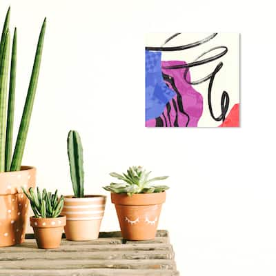 Wynwood Studio Canvas Abstract Swirl and Collage Purple Modern & Contemporary Wall Art Canvas Print