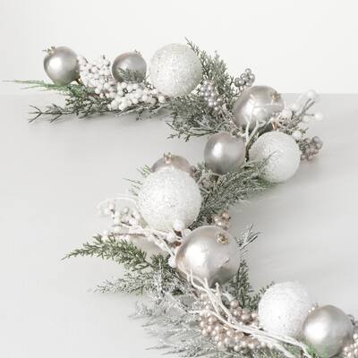 Artificial Winter Pine Garland Multicolor 67"H - Multicolored - 6'L x 8"W x 5"H