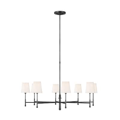 Lux Interiors Eight Light Chandelier Abby Series Aged Iron - Exact Size