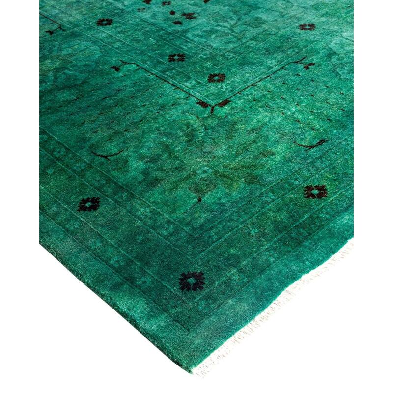 Contemporary Overdyed Wool Hand Knotted Area Rug - 9' 2" x 12' 6"