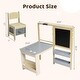 preview thumbnail 13 of 13, Kids Table and Chair Set, Wooden Activity Table with Storage Drawer for Toddlers Arts