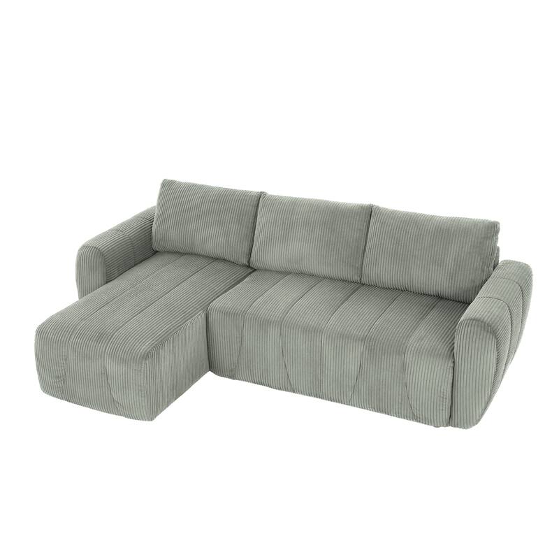 Grey 105.2'' L-Shaped 3 Seater Convertible Sofa Couch with Storage, Modern, Adjustable Backrests, and Repositionable Chaise