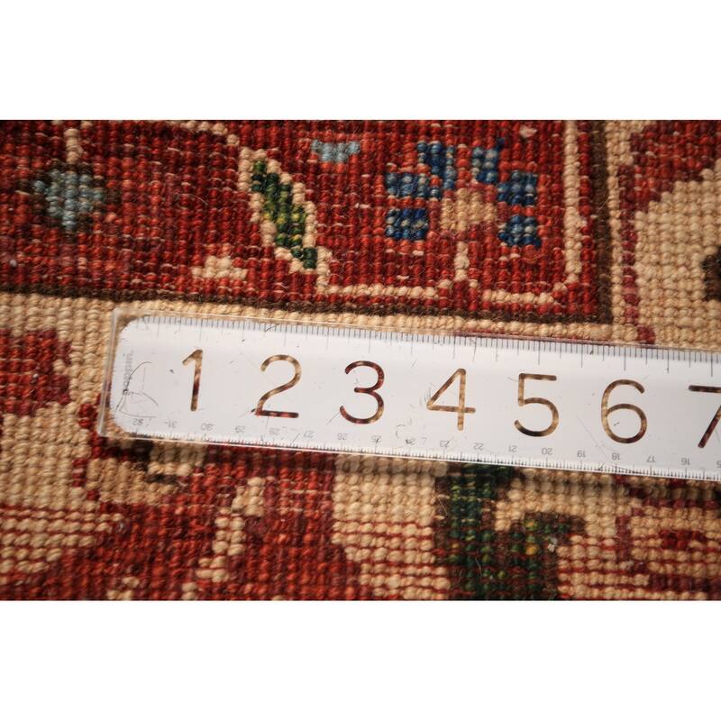 Tribal Geometric Yalameh Vegetable Dye Rug Hand-Knotted Wool Carpet - 9'0" x 11'6"