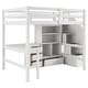 preview thumbnail 76 of 80, Multifunctional Wood Twin Size Loft Bed with L-Shaped Desk and Storage Staircase, Loft Bed Frame with Cabinet and Drawers