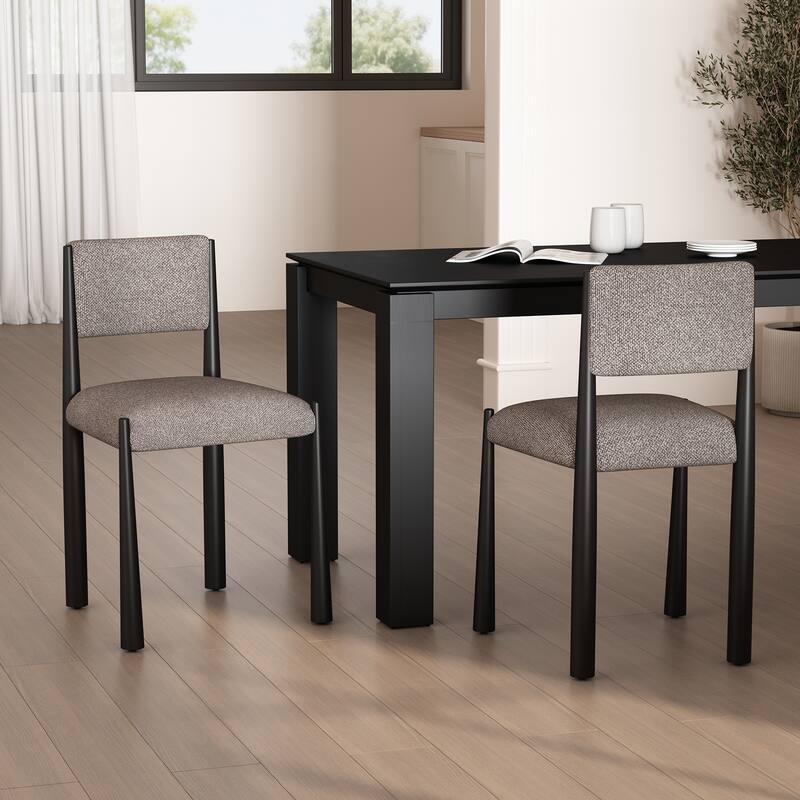 Manhattan Comfort Lennor Metal Boucle Side Chair Set of 2