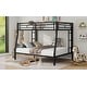 preview thumbnail 4 of 28, Metal Bunk Bed with Ladder and Guardrails, Cozy Sleeping Space, Full XL over Queen