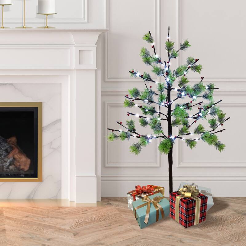 Puleo International 3 ft. Pre-Lit Artificial Christmas Twig Tree - 3 Foot - Green