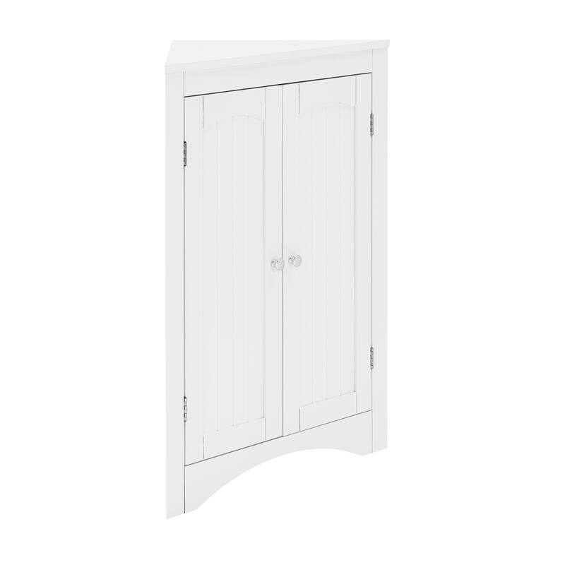 Free Standing Storage Cabinet Sideboard Cabinet Corner Cabinet Bathroom Floor Corner Cabinet with Doors and Shelves