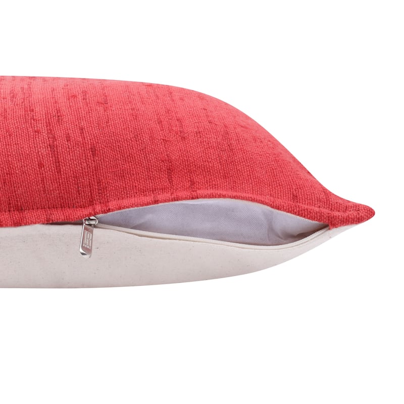 HomeRoots 20" X 20" Coral Linen Zippered Pillow