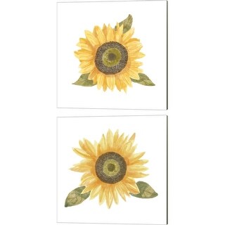 Bannarot 'Single Sunflower' Canvas Art (Set of 2)