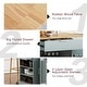 preview thumbnail 7 of 14, Bar Table Rolling Fluted Kitchen Island with Trash Can