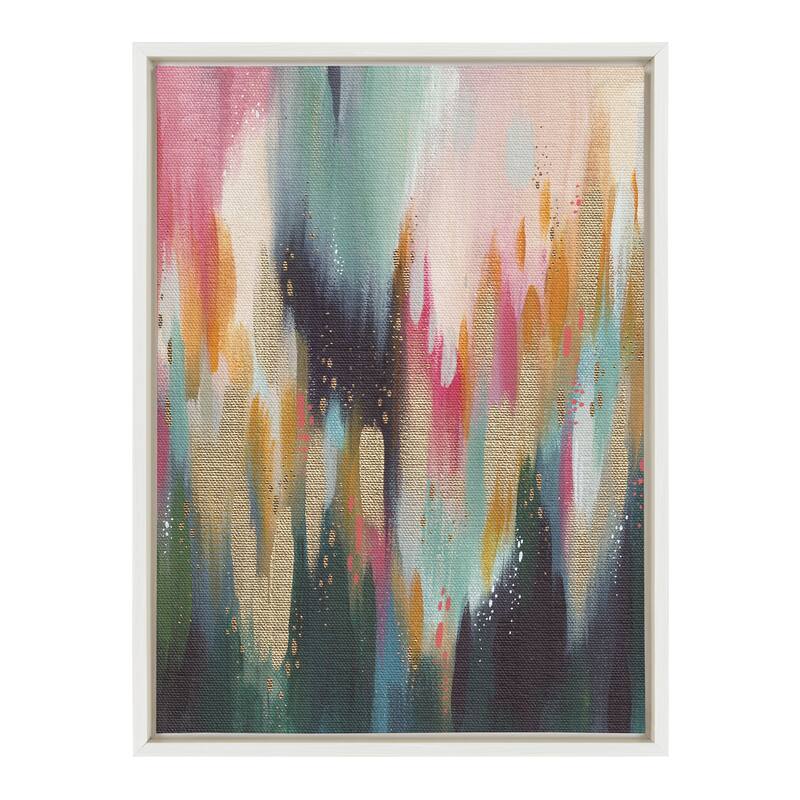Kate and Laurel Sylvie Brushstroke 135 Framed Canvas by Jessi Raulet