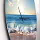 preview thumbnail 3 of 7, Designart 'Sea Sunset' Oversized Coastal Wall CLock