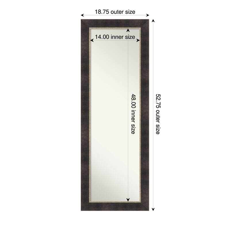Odin Non-Beveled Framed Full-Length On the Door Mirror - Odin Antique Bronze - 19 x 53 in
