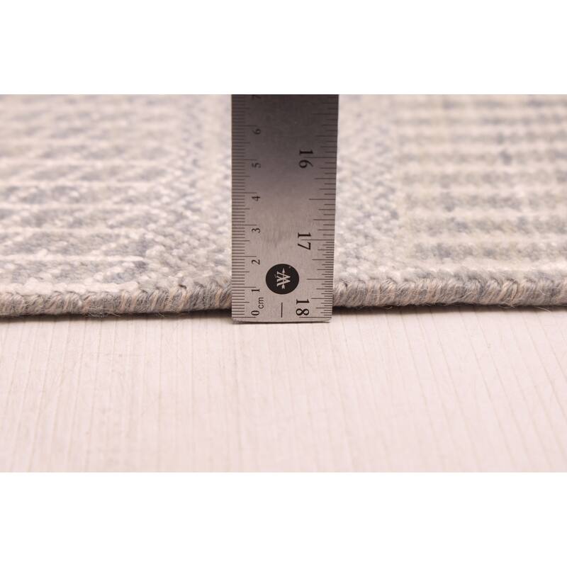 ECARPETGALLERY Hand-knotted Finest Silk Shadow Grey Silk, Wool Rug - 2'6 x 8'1