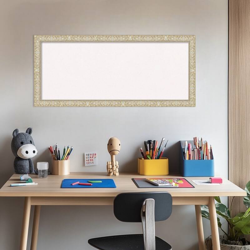 Lila Silver Wood Framed Cork Board - Bulletin Board, Organization Board, Pin Board