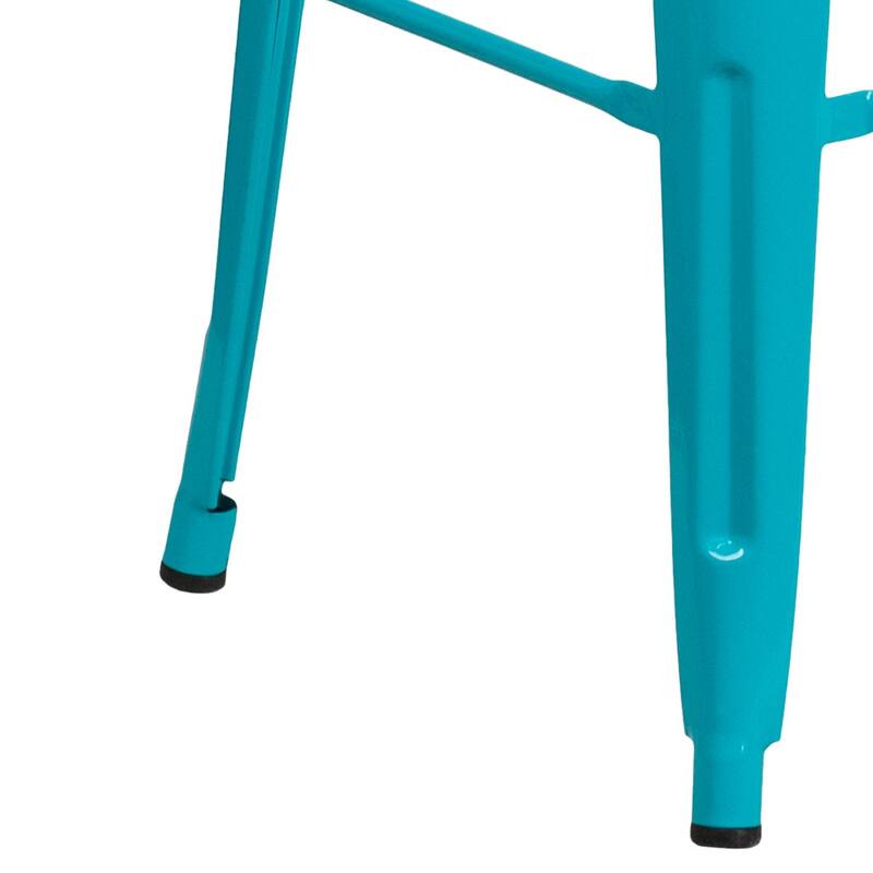 4 Pack 30" High Backless Metal Indoor-Outdoor Barstool with Square Seat