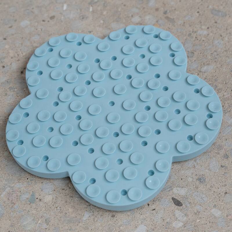 Dexypaws: Enrichment Snuffle Mat: Sky Blue Flower - Textured Dog Feeding Pad - Sky Blue