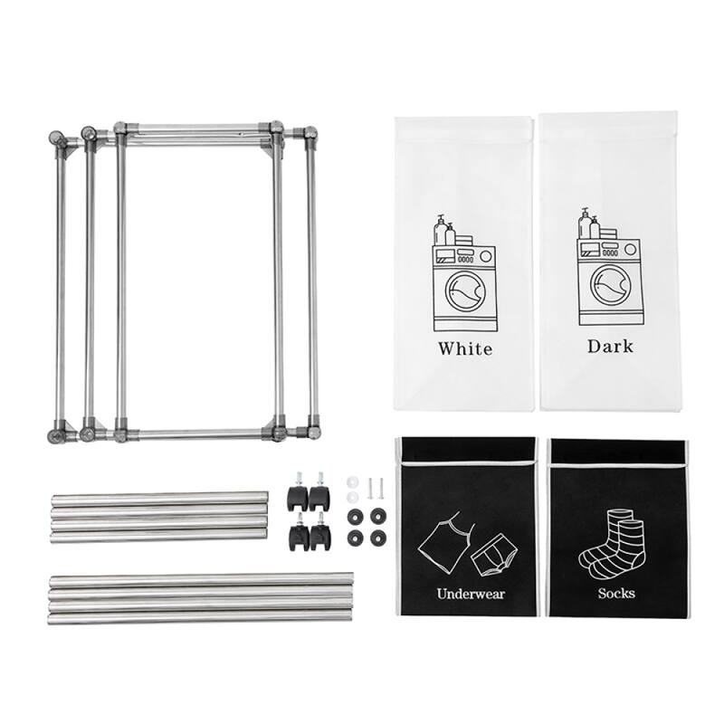 Fabric Laundry Basket with 4 Removable Bags and 4 Wheels