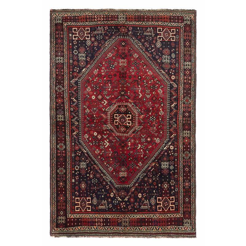 ECARPETGALLERY Hand-knotted Melis Vintage Red Wool Rug - 5'8 x 8'10