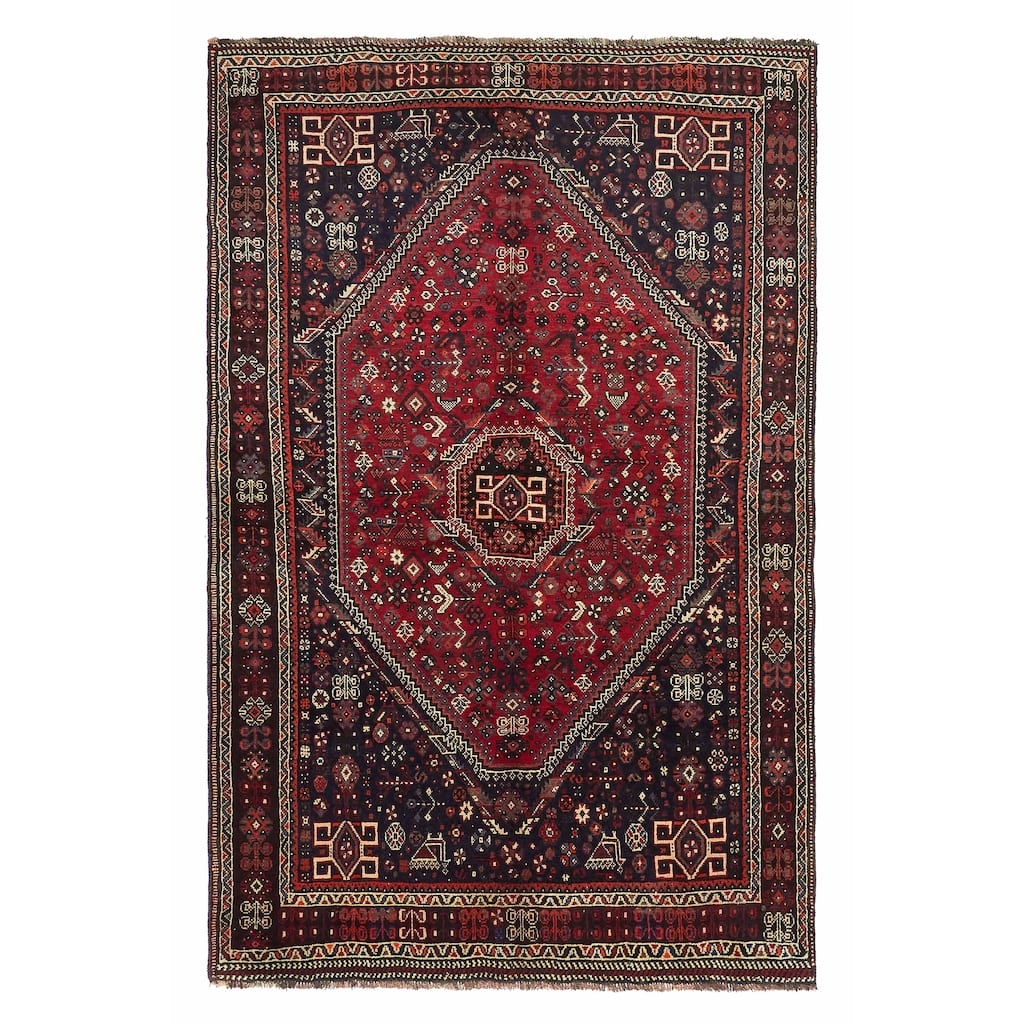 ECARPETGALLERY Hand-knotted Melis Vintage Red Wool Rug - 5'8 x 8'10