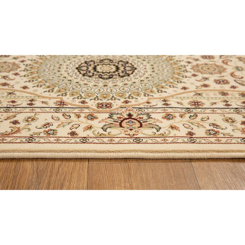 Izmir Collection Beige/Cream Transitional Floral/Botanical Area Rug