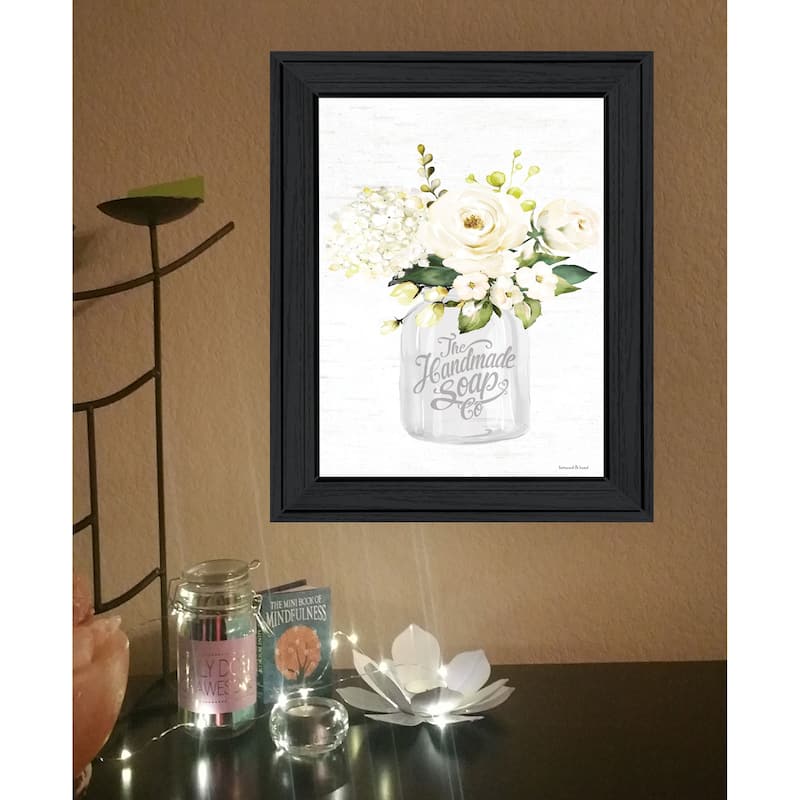 TrendyDecor4U Contemporary "Bathroom Flower Ja" Framed Print Wall Art