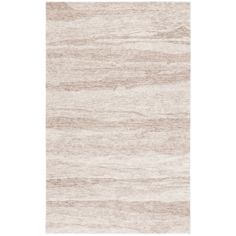 SAFAVIEH Handmade Ebony Barteldina Modern & Contemporary Wool Rug - 6' x 9' - Brown/Ivory