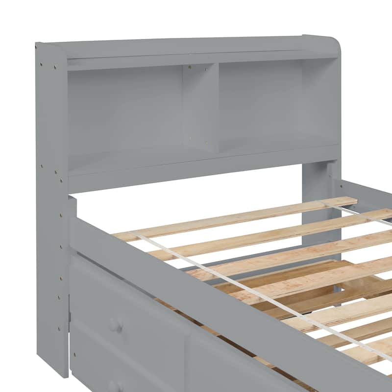 Twin Bed with Twin Trundle,Drawers