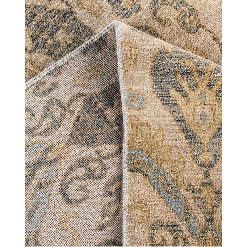 Ikat One-of-a-Kind Hand-Knotted Area Rug, Ivory - 9' 1" x 12' 4"