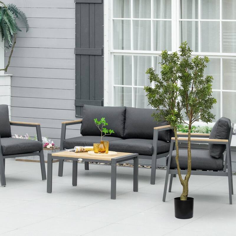 160CM Artificial Curved Green Branches with Fragrant Pot for Courtyard Door Decor 1 Piece Set