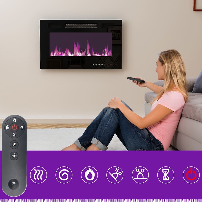 Fireplace TV Stand Electric Fireplace TV Console w/Remote Control