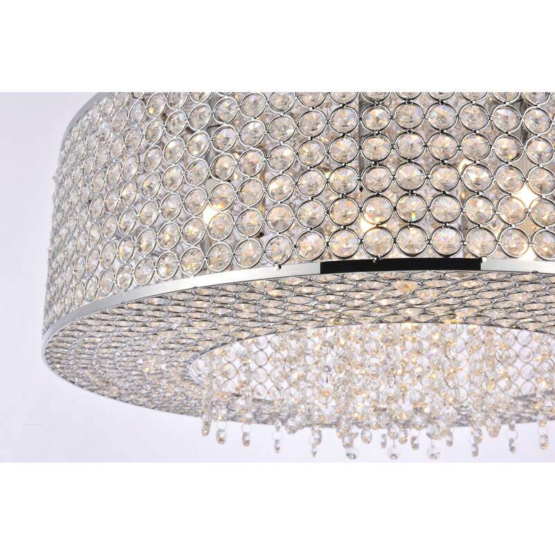 Elegant Lighting V2914D24/RC Amelie 10 Light 24" Wide Crystal Pendant