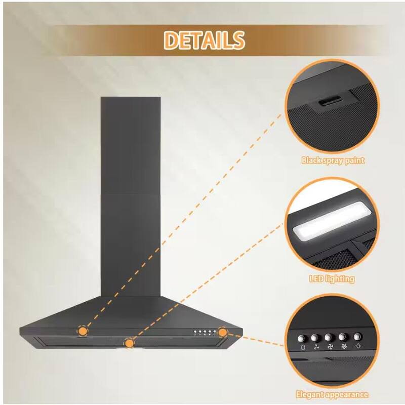 30'' Stainless Steel Range Hood with LED Lights