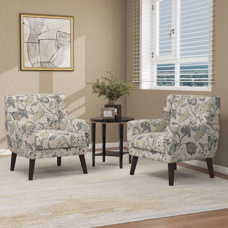 Cotton/ Linen Look Fabric Modern Accent Chair Armchair