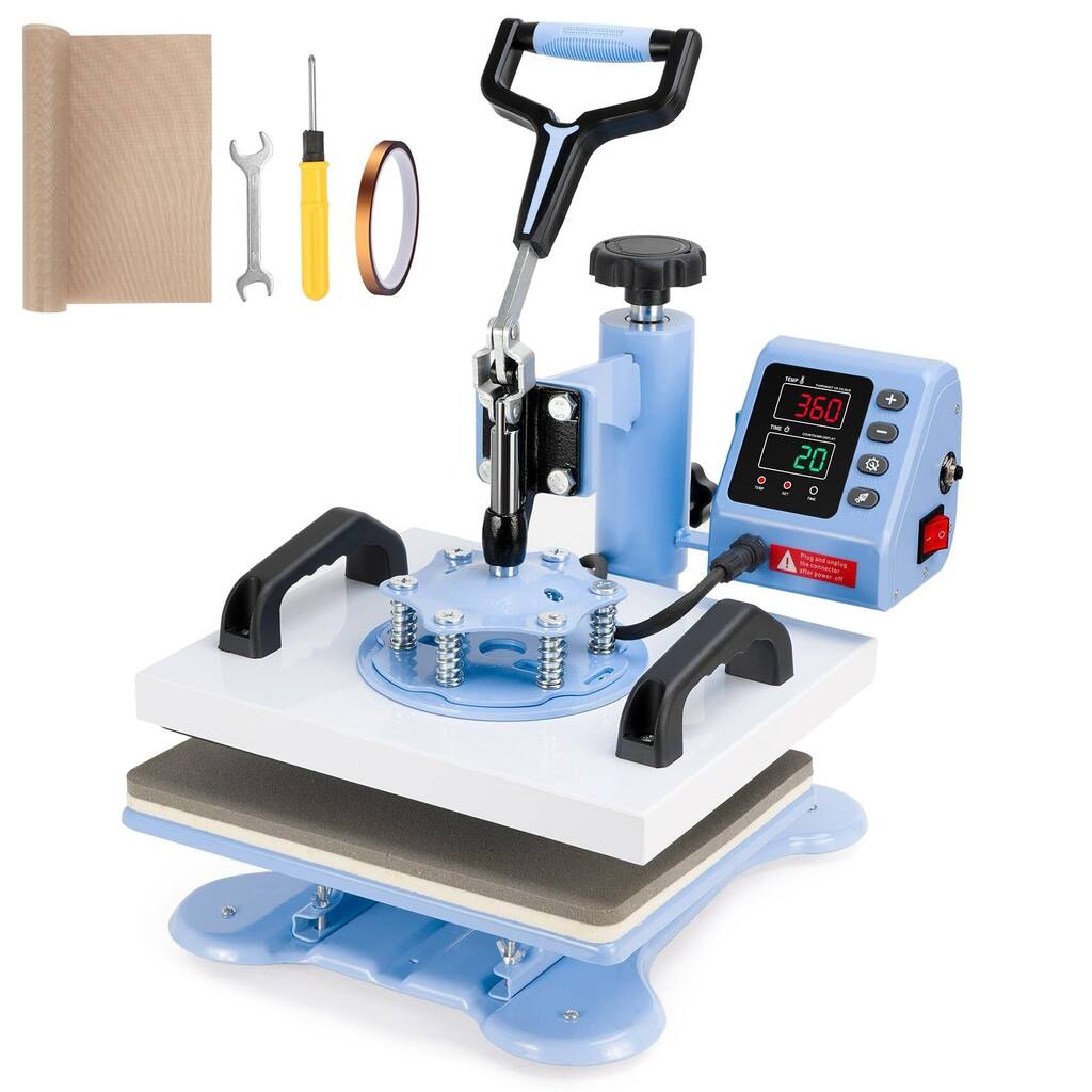 Heat Press Machine for T-Shirts, 12x10 inch T-Shirt Pressing Machine, 360° Swing Away Sublimation Heat Press