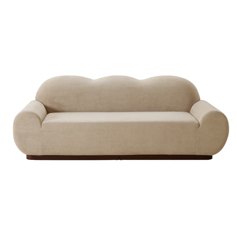 Christopher Knight Home - Cloud Modern Upholstered Chenille Curved 3-Seater Sofa with Round Arms